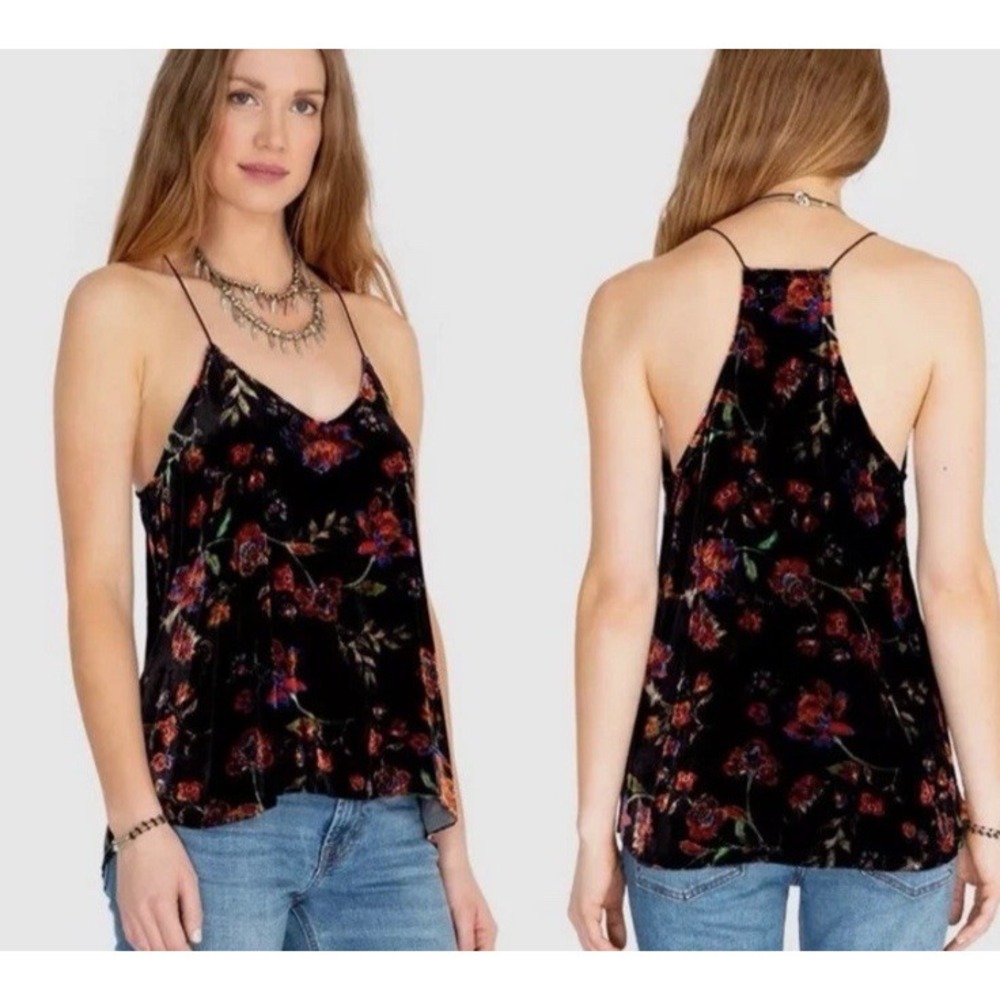 NWT Johnny Was‎ Jade Chella Velvet Cami Tank  Sz L Colorful Floral